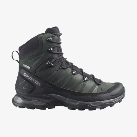 Salomon X ULTRA TREK GORE-TEX Erkek Yürüyüş Ayakkabısı Siyah/Yeşil TR R4O0